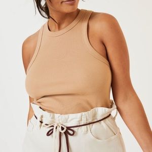 Anthropologie Maeve Cropped Racerback Tank